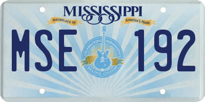 MS license plate MSE192