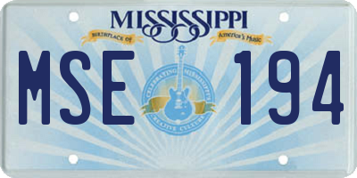MS license plate MSE194
