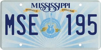 MS license plate MSE195