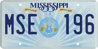 MS license plate MSE196