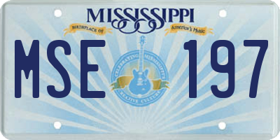 MS license plate MSE197