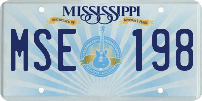 MS license plate MSE198