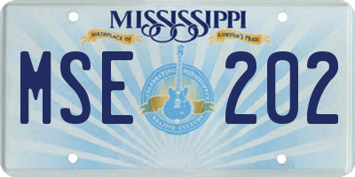 MS license plate MSE202
