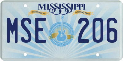 MS license plate MSE206