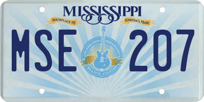 MS license plate MSE207