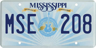 MS license plate MSE208