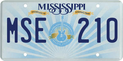 MS license plate MSE210
