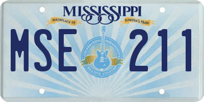MS license plate MSE211