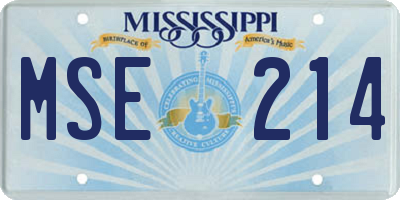 MS license plate MSE214