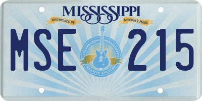 MS license plate MSE215