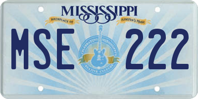 MS license plate MSE222