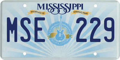 MS license plate MSE229