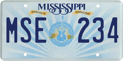 MS license plate MSE234