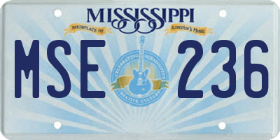 MS license plate MSE236