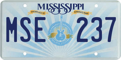 MS license plate MSE237