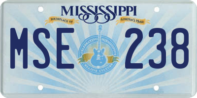 MS license plate MSE238