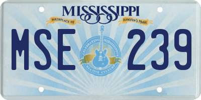 MS license plate MSE239