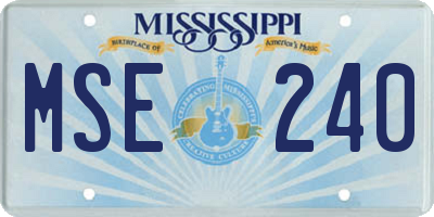 MS license plate MSE240