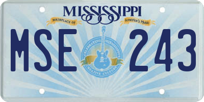 MS license plate MSE243