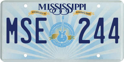 MS license plate MSE244