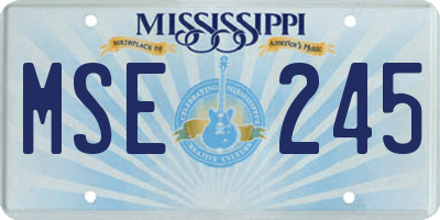 MS license plate MSE245