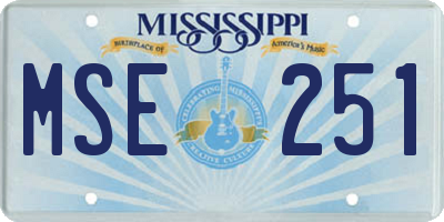 MS license plate MSE251