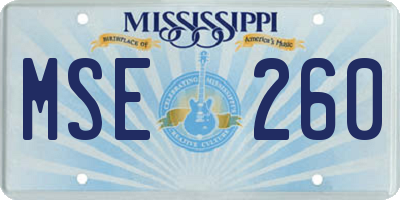 MS license plate MSE260