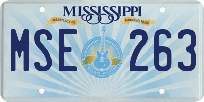 MS license plate MSE263