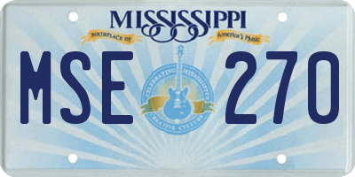 MS license plate MSE270