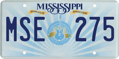 MS license plate MSE275