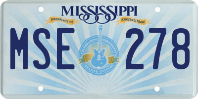 MS license plate MSE278