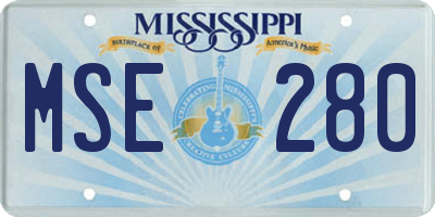 MS license plate MSE280