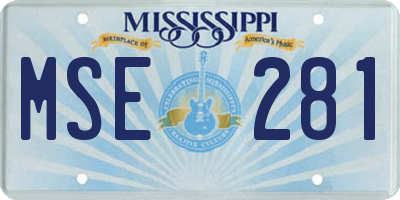 MS license plate MSE281