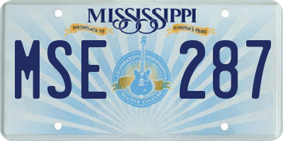 MS license plate MSE287