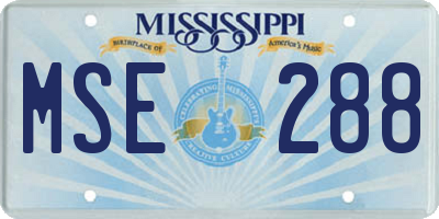 MS license plate MSE288