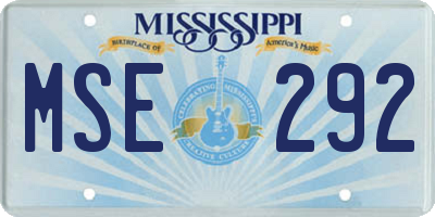 MS license plate MSE292