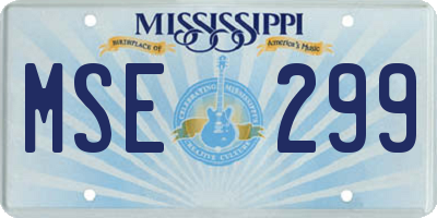 MS license plate MSE299