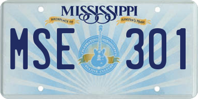 MS license plate MSE301