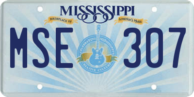 MS license plate MSE307