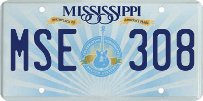 MS license plate MSE308