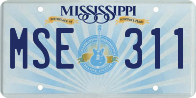 MS license plate MSE311