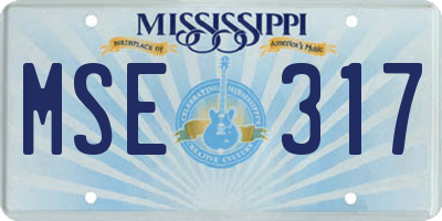 MS license plate MSE317