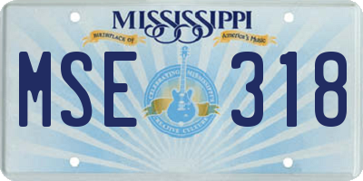 MS license plate MSE318