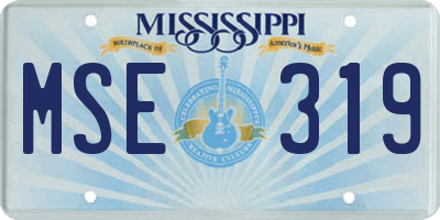MS license plate MSE319