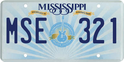 MS license plate MSE321