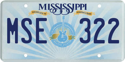 MS license plate MSE322