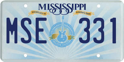 MS license plate MSE331