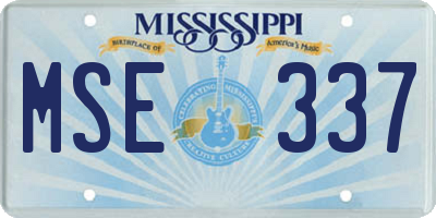 MS license plate MSE337