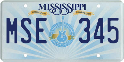 MS license plate MSE345