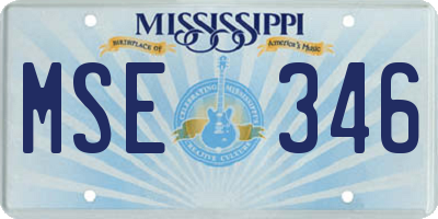 MS license plate MSE346